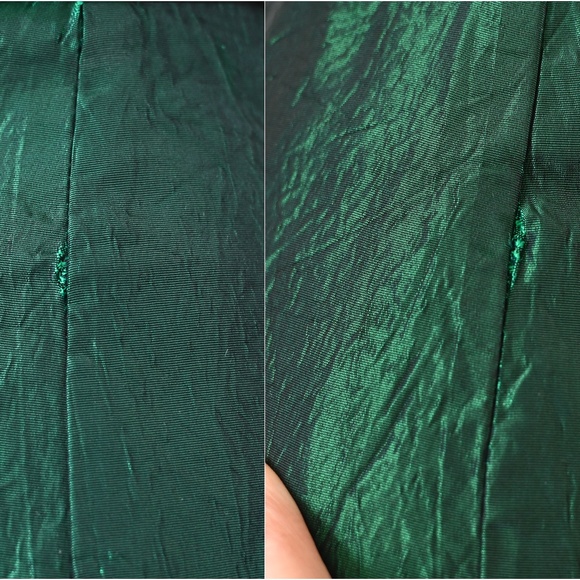 1980s B.B. Collections by BarbaraBarbara Iridescent Shimmery Green Disco Skirt - Picture 9 of 12